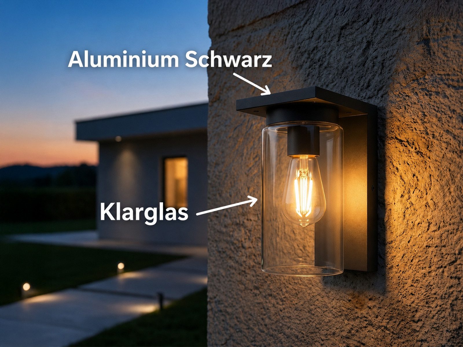 TRIO Leuchten LED Außen-Wandleuchte mit Dämmerungssensor, Höhe 19cm, LED wechselbar, Warmweiß, Außenleuchte inkl. E27 LED zur Fassadenbeleuchtung, Wand-Lampe Laterne