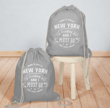 Shirtracer Turnbeutel New York is calling and I must go Weiß, Stadt und City Outfit