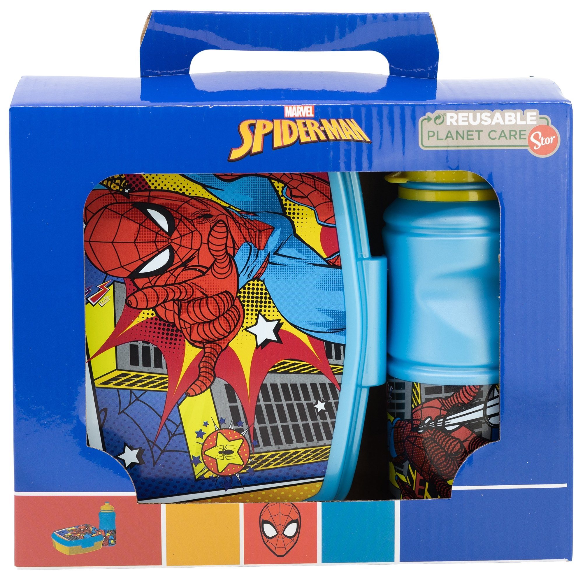 MARVEL Lunchbox Marvel Kinder Lunch Spiderman Brotdose Trinkflasche teiliges 2 Jungen Set, 