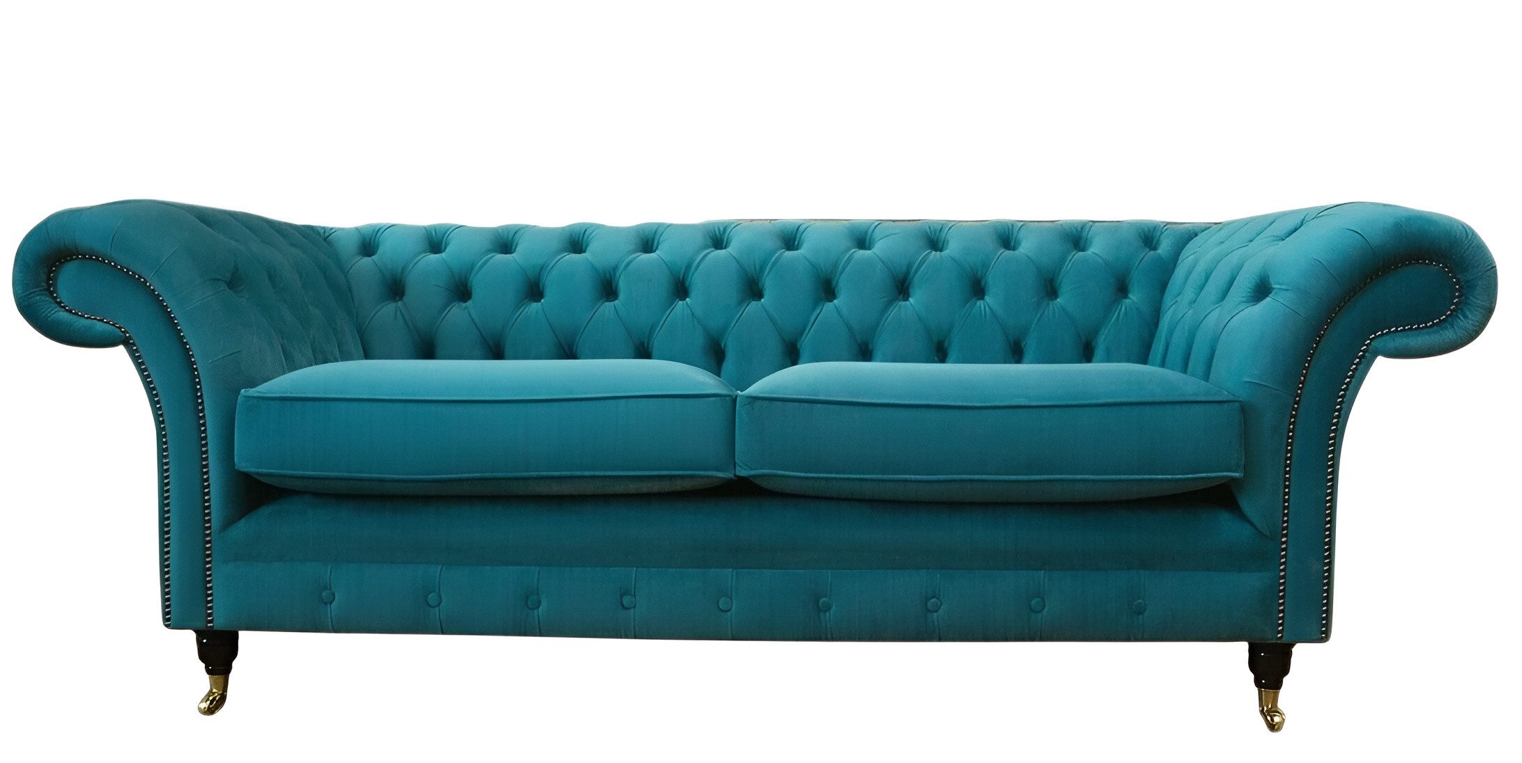 Xlmoebel Chesterfield-Sofa Luxuriöses Chesterfield Sofa 3-Sitzer mit eleganter Textilpolsterung, 1 Teile, Hergestellt in Europa