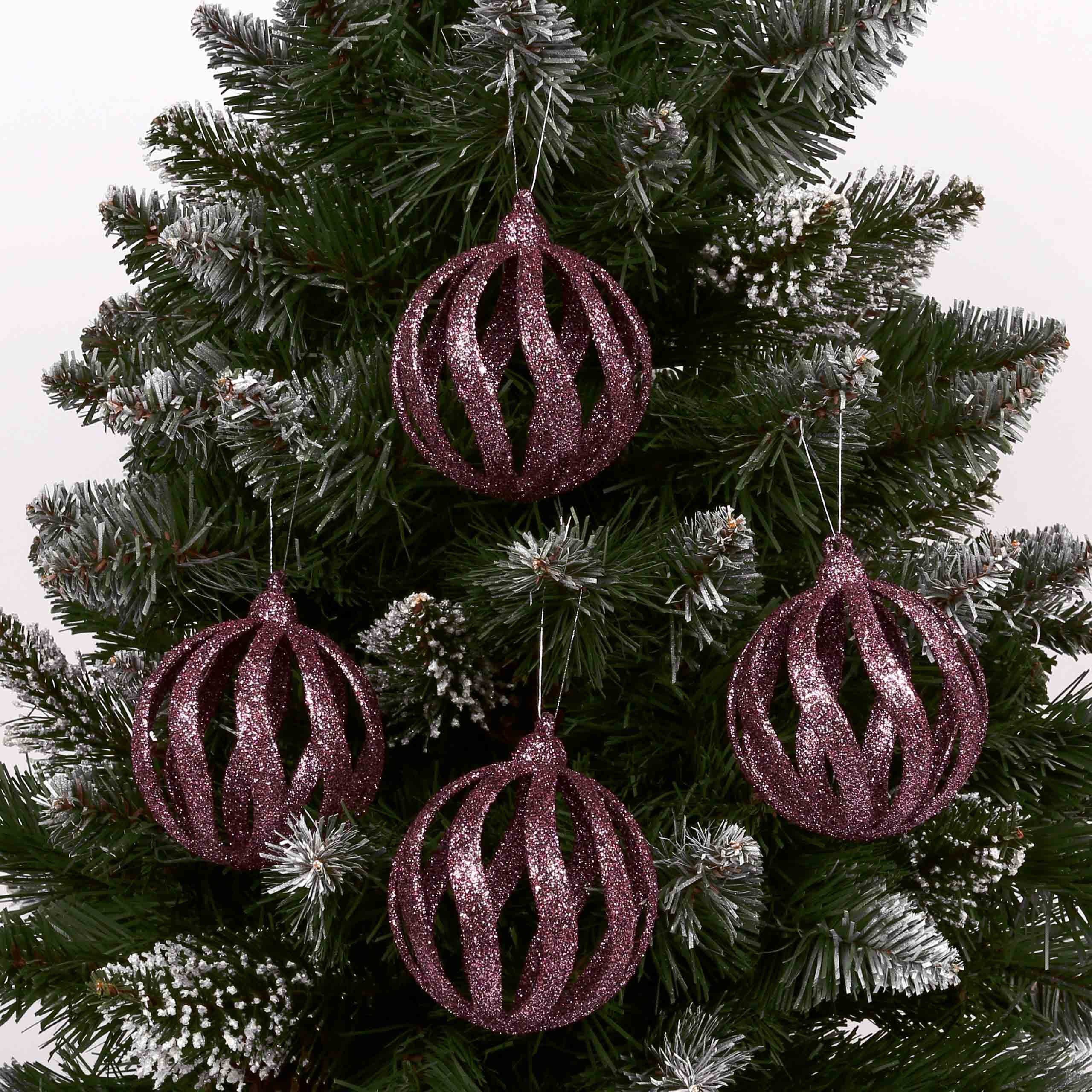 Weihnachtsbaumkugel 1Pack Christbaumkugeln, Dunkelrote 6Stück 8cm, Kugeln durchbrochene Sarcia.eu x