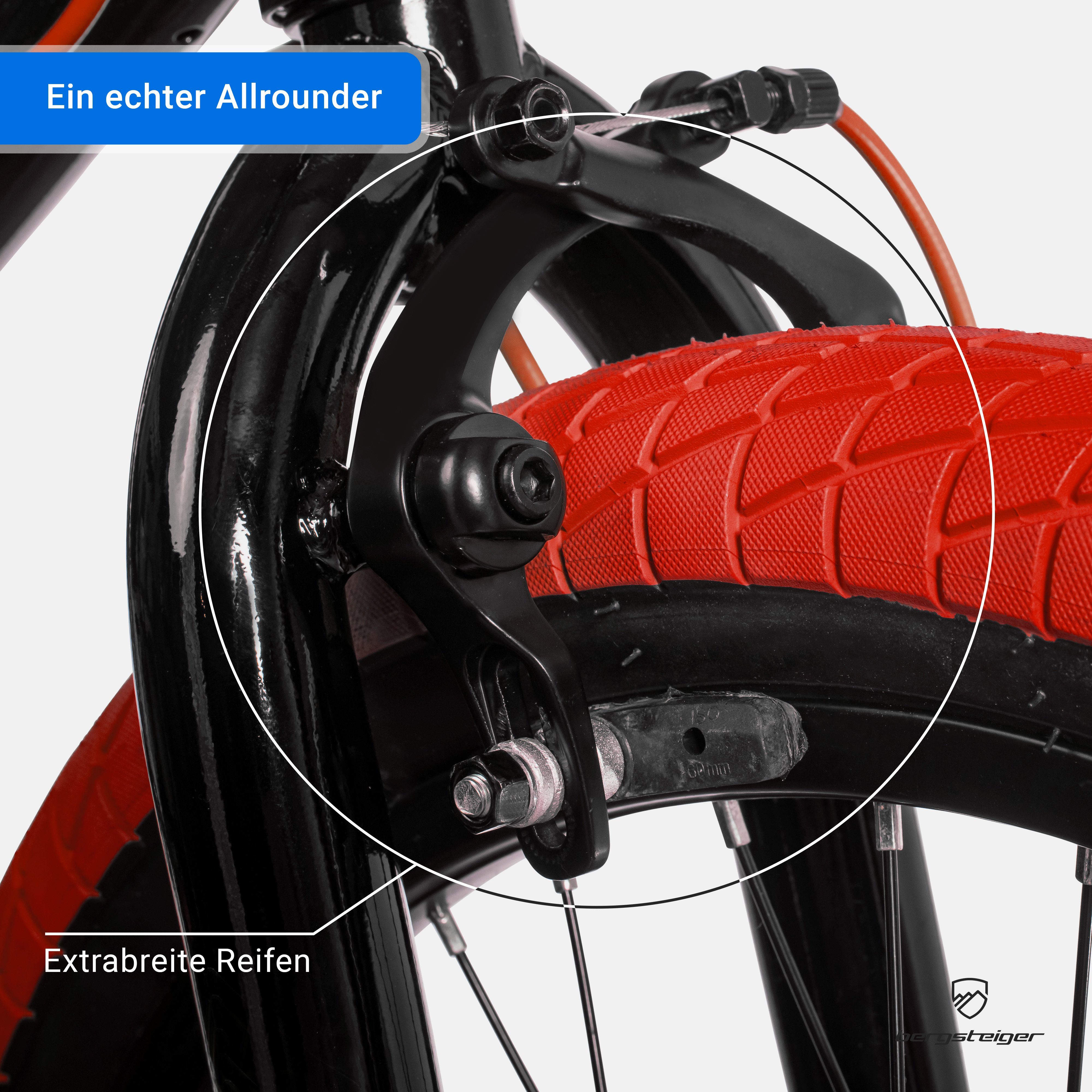 bergsteiger BMX-Rad Halifax 20 Zoll, 360° Rotor-System, Freestyle, Mädchen, Jungen, 1 Gang, U-Bremse – Bild 4 von 5