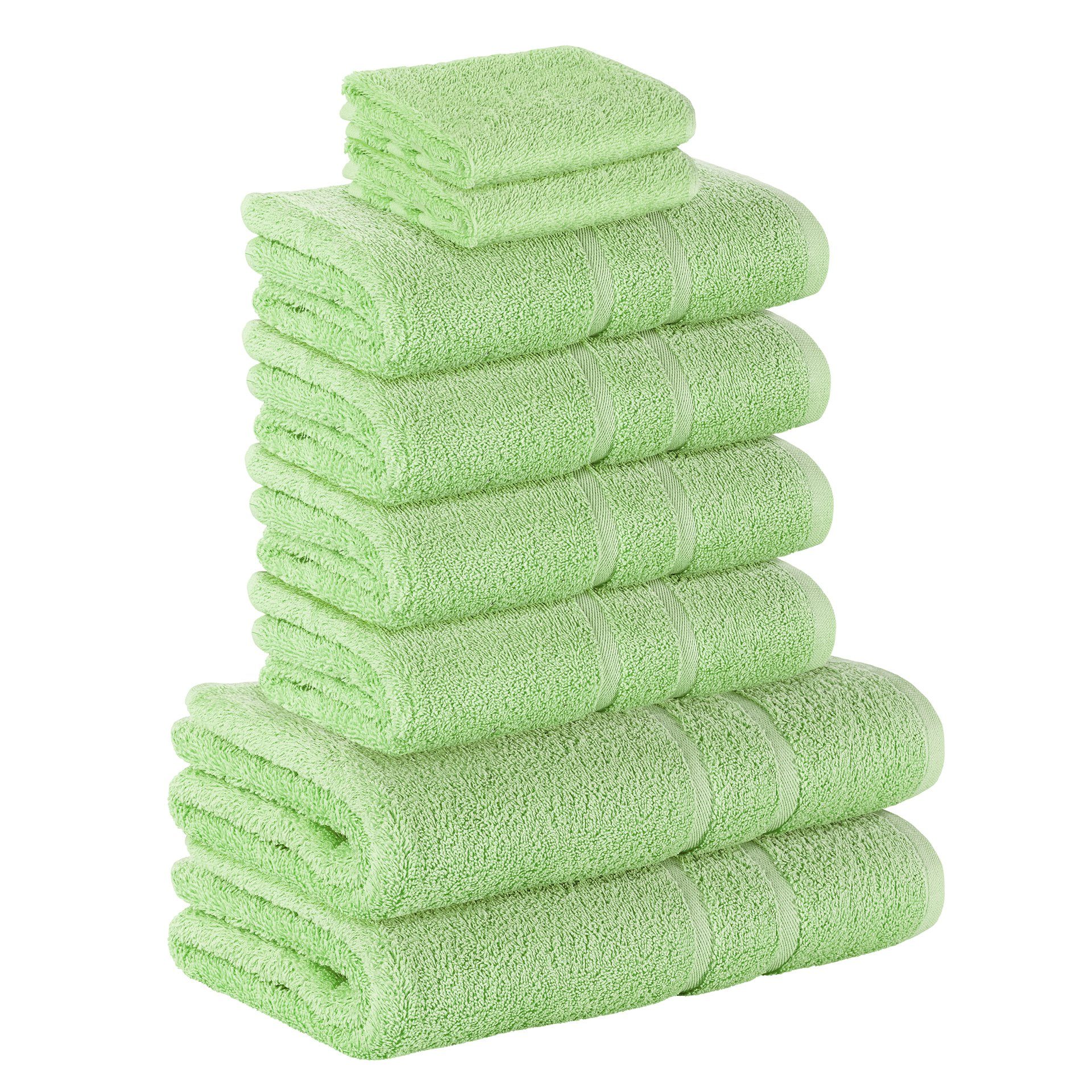 Set Handtuch (8 StickandShine 8er Gästehandtuch Frottee Handtuch Baumwolle 4x Pack, GSM Duschtücher Baumwolle 500 100% 100% 500 Hellgrün Farben GSM SET in Teilig) als Handtücher verschiedenen 2x 2x
