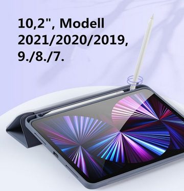 XDeer Tablet-Hülle Hülle für iPad 10.2 Zoll(Modell 2021/2020/2019, 9./8./7) TPU 10,2 cm (4 Zoll), TPU Schutzhülle Smart Case Cover mit Pencil Slot,Auto Sleep/Wake