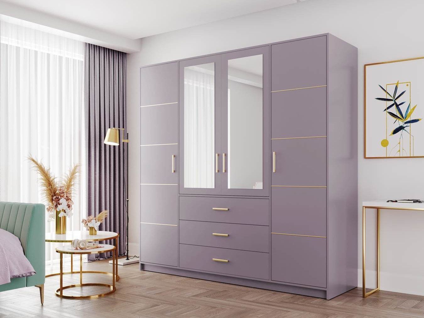 Beautysofa Kleiderschrank Kleiderschrank mit 4 türen günstig online kaufen