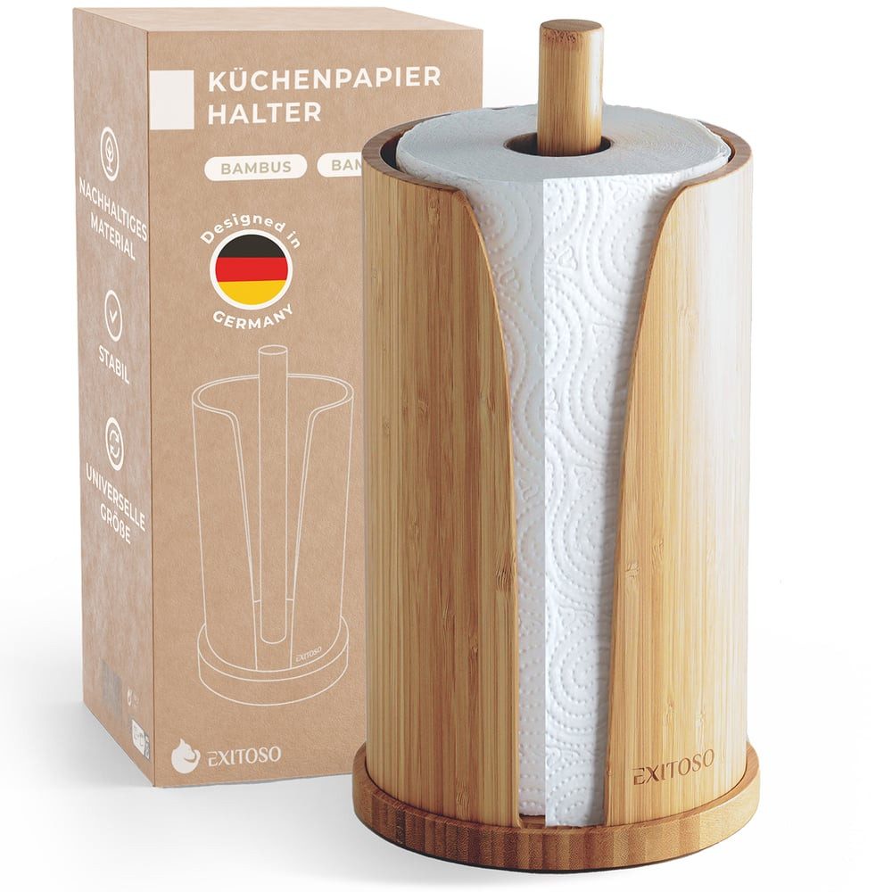 Exitoso Бумажные полотенцаhalter Бумажные полотенцаhalter - Bambus - praktisch, stillvoll & nachhaltig
