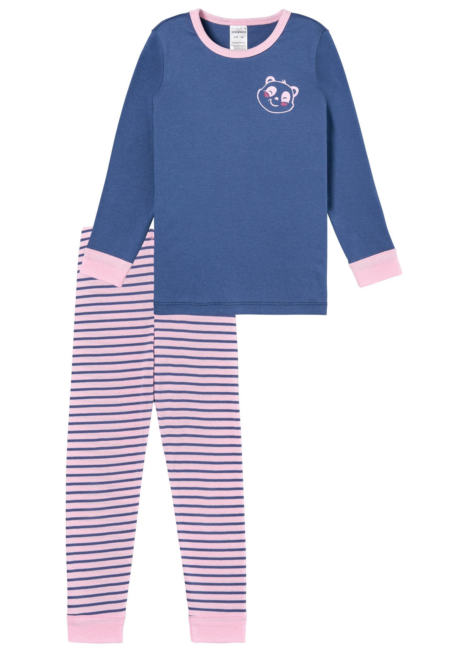Schiesser Schlafanzug Girls World (2 tlg) mit farbigen Kontrastbündchen