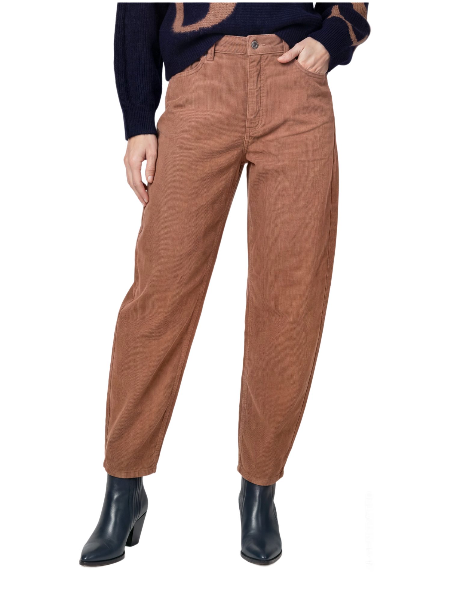Monari Stoffhose braun,Casual,Baumwolle,Unifarben,Barrel Fit,Mittel