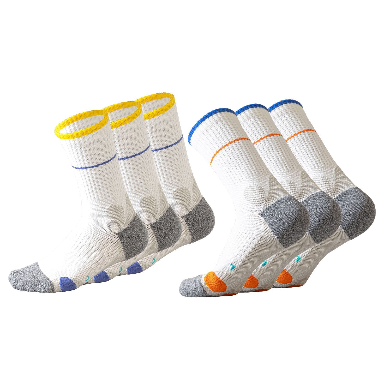 Vivi Idee Sportsocken 6 Paar Unisex Sportsocken aus gekämmter Baumwolle, Einheitsgröße 39-44 (6-Paar) Perfekte Passform, Ideal für Laufen, Wandern und Sport
