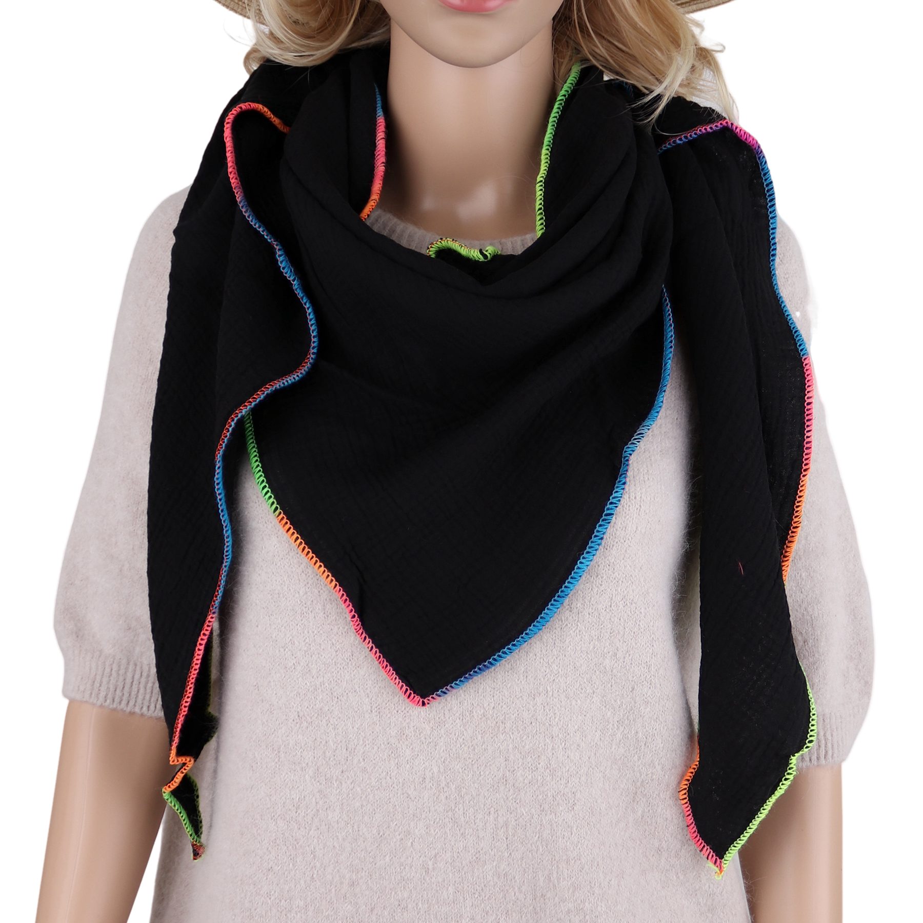 MIRROSI Dreieckstuch Aus Musellin Dreiecksschal ca.195x90 cm, Made in Italy günstig online kaufen