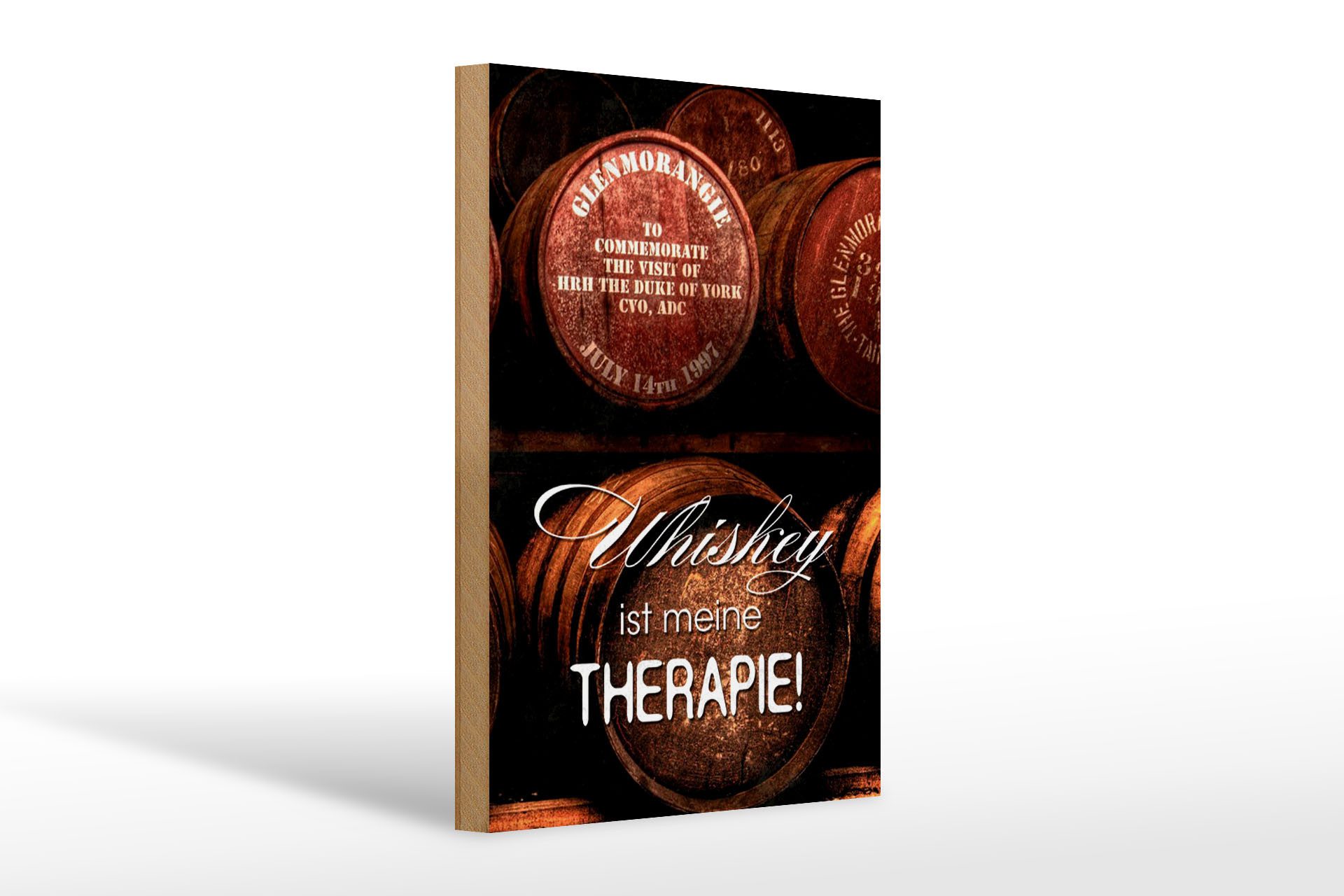Holzbild Spruch 20x30cm Whiskey ist meine Therapie
