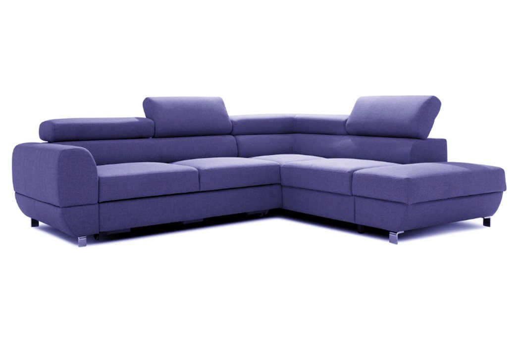 JVmoebel Ecksofa, Stoff Polster Ecksofa Couch L-Form Sofa Blau Modern Design Textil