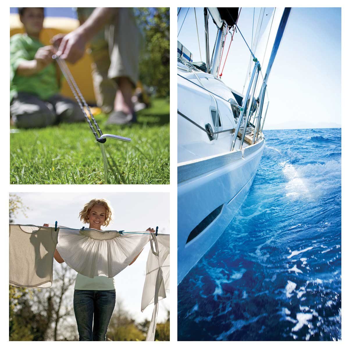 STANKE Polypropylenseil 2mm - 1m Weiß Tomaten Schnur, Campingleine Seil, Wetterfeste Schnur für Drachen, UV-beständig Outdoor Seil