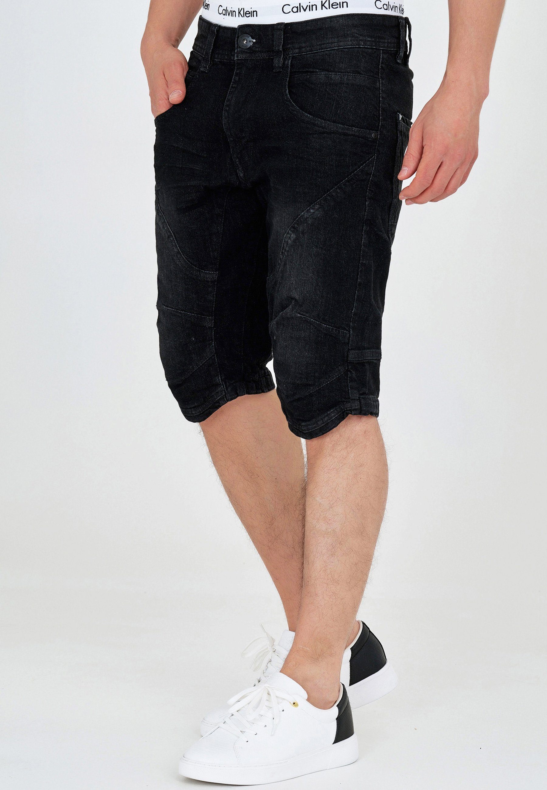 INDICODE Jeansshorts Herren Leon Jeans Shorts Herrenshorts Denimshorts mit 5 Taschen – Bild 3 von 5