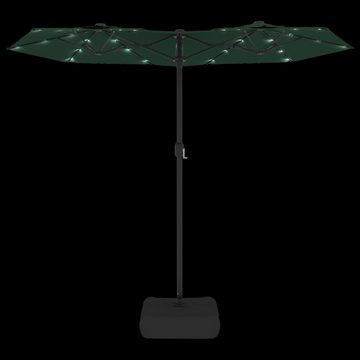 furnicato Sonnenschirm Doppelsonnenschirm mit LEDs Grün 316x240 cm