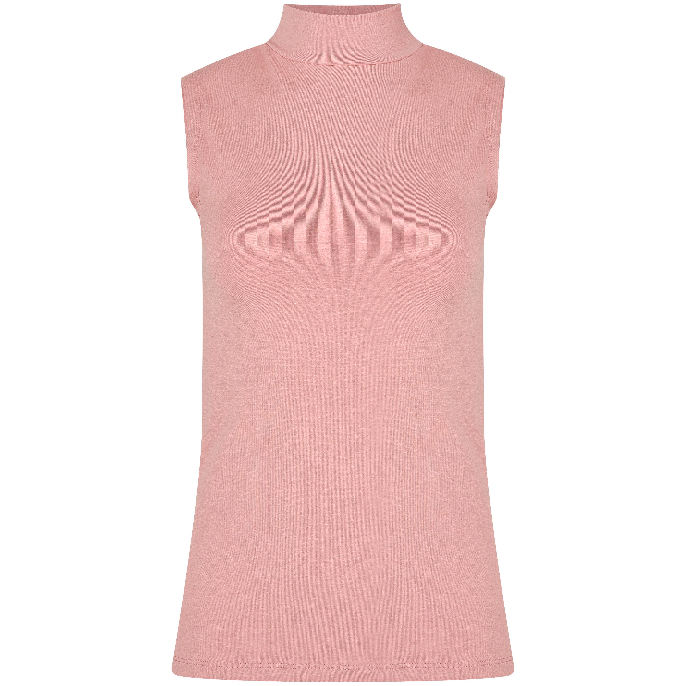 Evoni T-Shirt Basic Shirt ärmellos Halbkragen Tank-Top – Bild 3 von 5