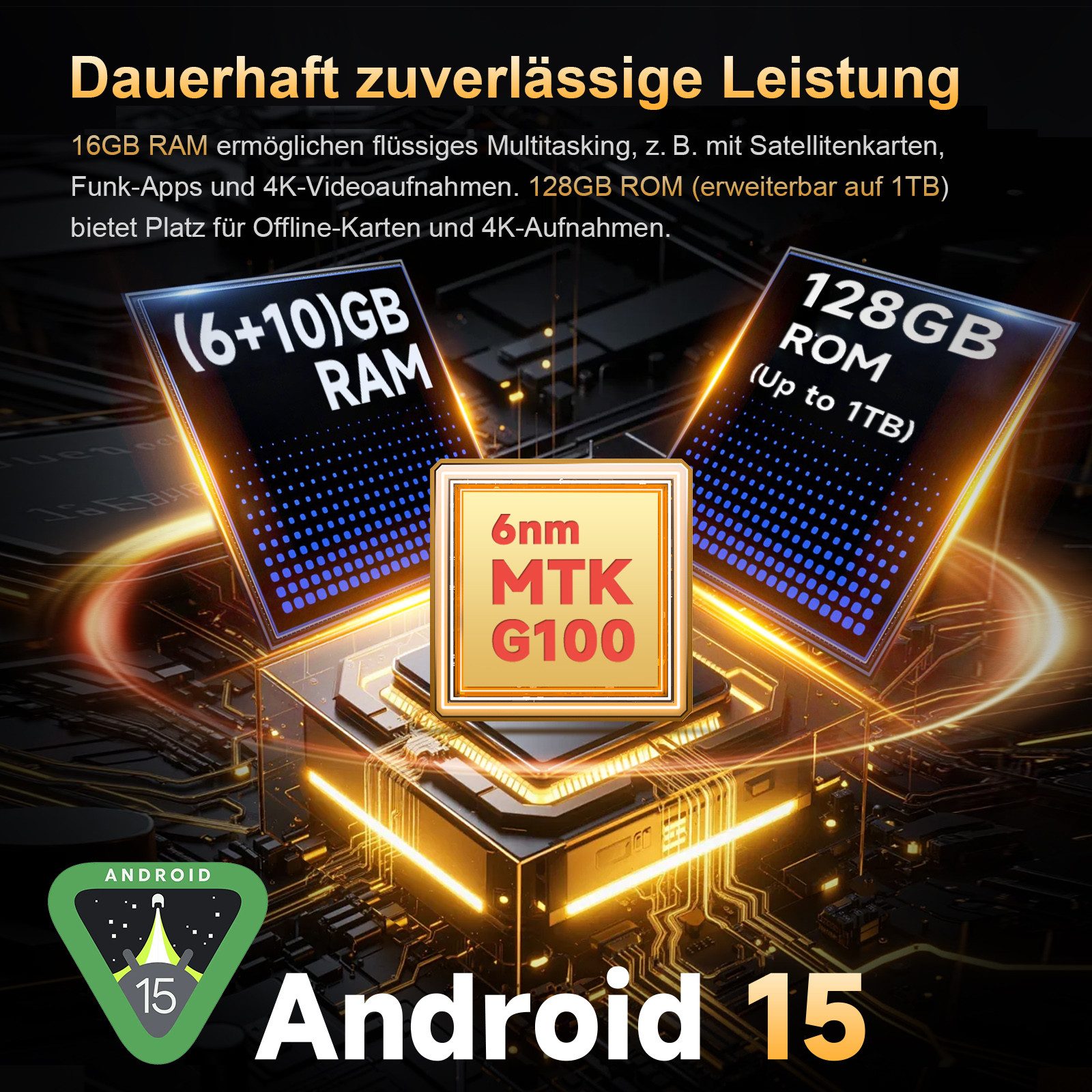Cubot KingKong Power 5 Android 15 Outdoor Smartphone (17,48 cm/6.88 Zoll, 128 GB Speicherplatz, 64 MP Kamera, 6,88'' Display, 16GB+128GB, IP68/IP69K, 15300mAh, OTG, GPS, NFC)