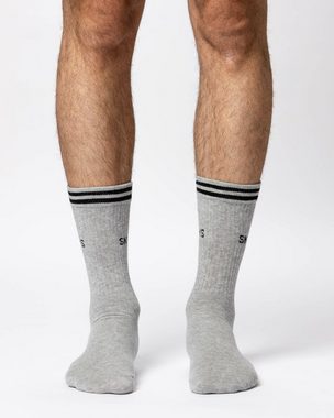 SNOCKS Sportsocken Hohe Tennissocken mit Streifen für Damen & Herren (4-Paar) aus Bio-Baumwolle, stylish für jedes Outfit