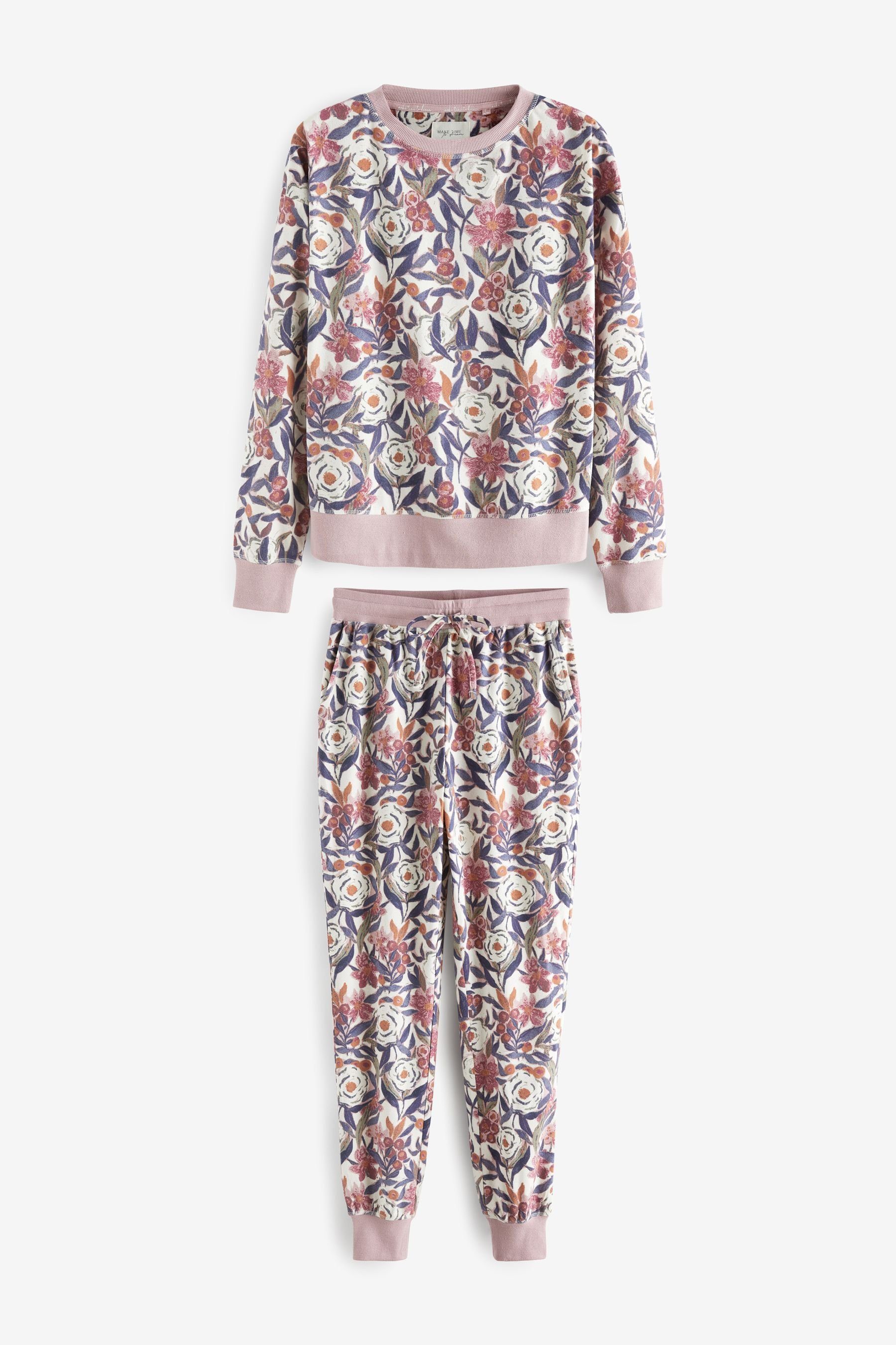 Floral und (2 Bequemer Next Pyjama Pyjama Pink tlg) superweicher