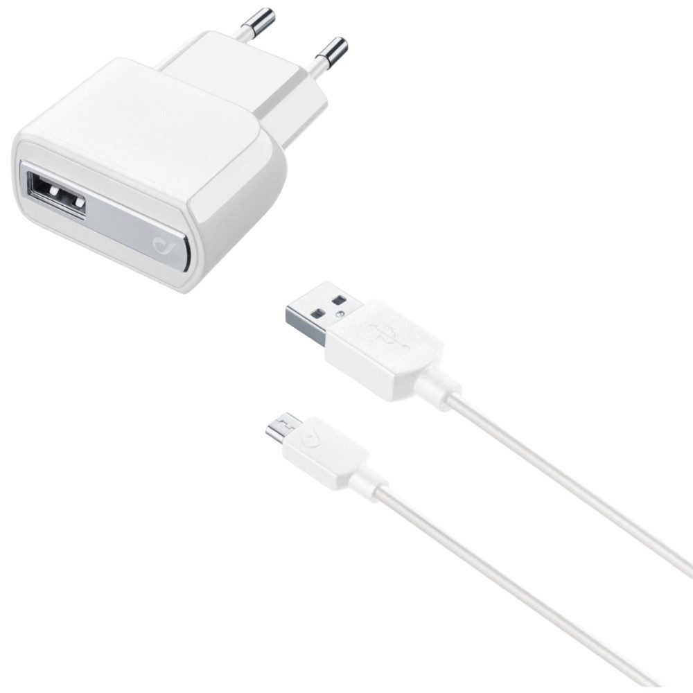 Cellularline USB Type-A inkl. Kabel - Reiselader-Set - weiß Handy-Netzteile
