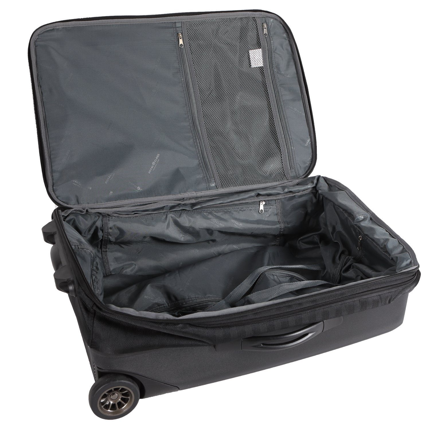 Home4Living Weichgepäck-Trolley Hybrid Trolley Reisekoffer Bordcase Schwarz 32 L, 2 Rollen, Teleskopgriff, Volumenvergößerung bis 15%