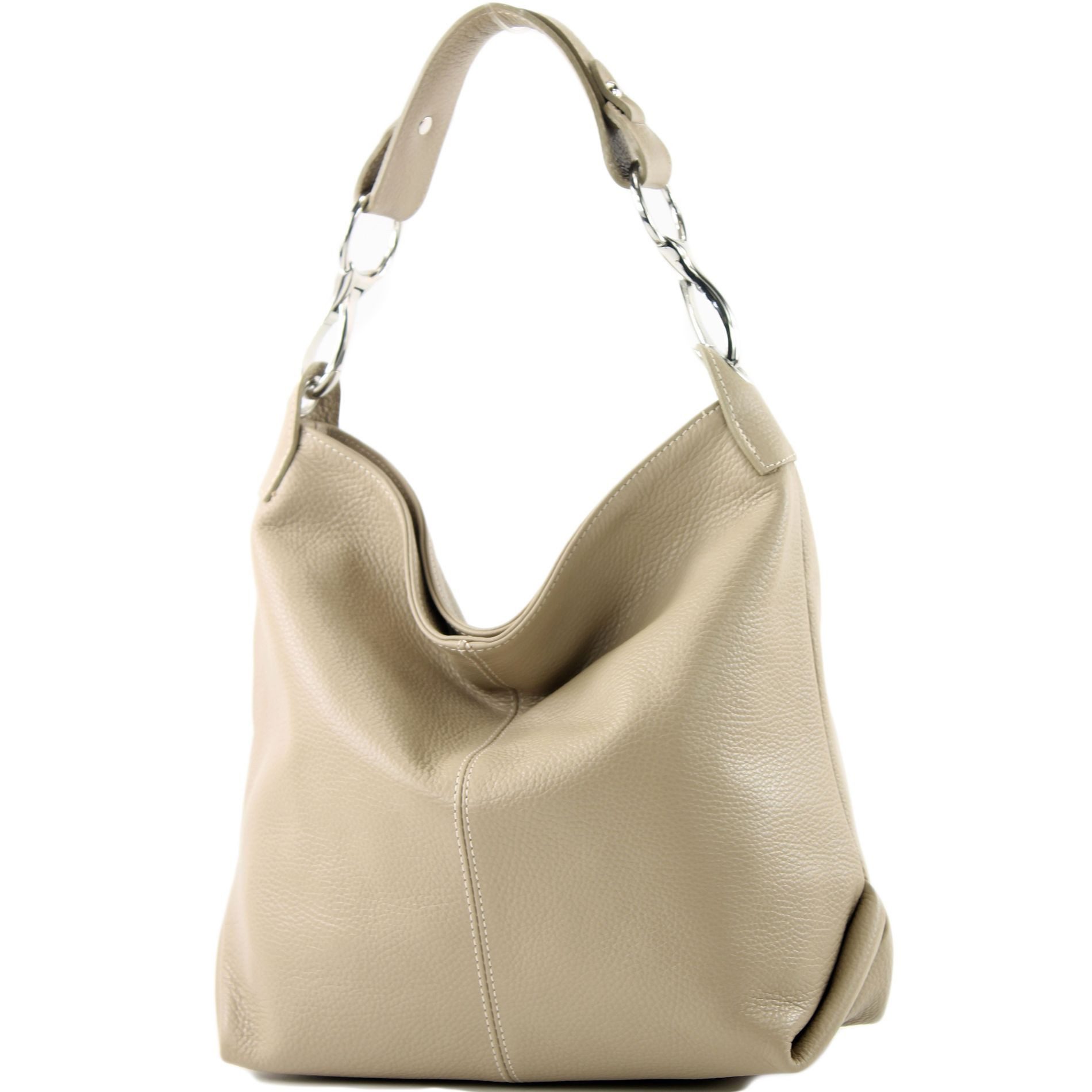 modamoda de Schultertasche T168v8, Echtleder Handmade in Italy