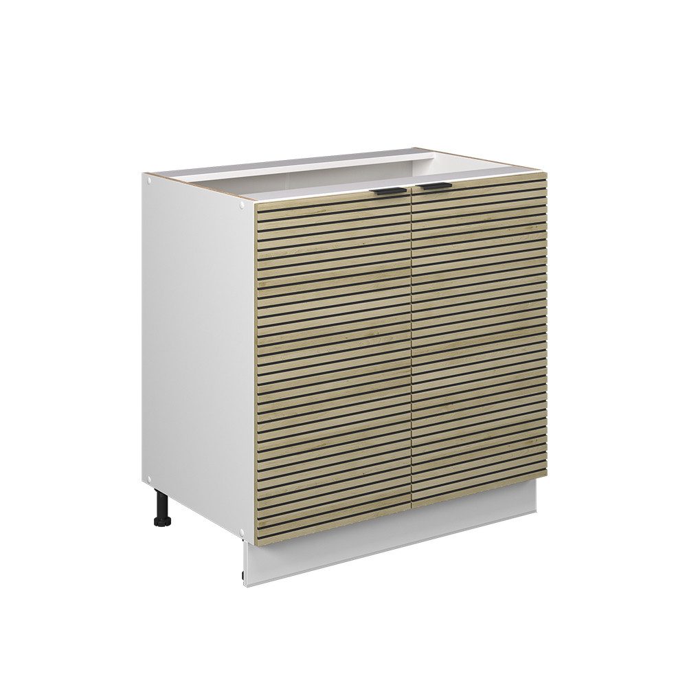 Vicco Küchenschränke Fame-Line Eiche Paneel 80 cm mit Regal ohne Arbeitspla günstig online kaufen