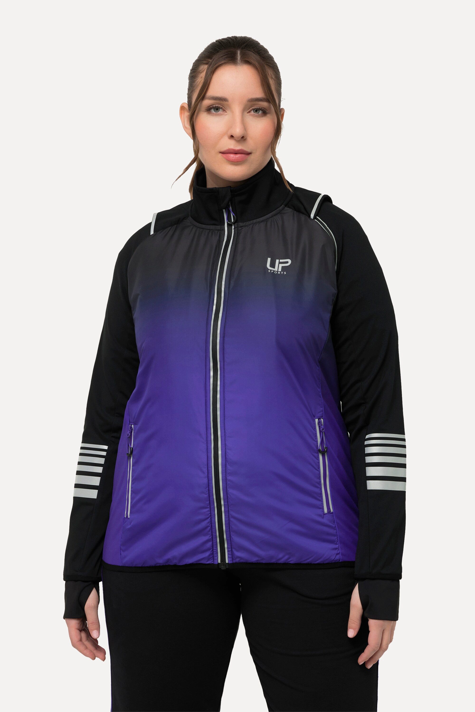 Ulla Popken Sweatjacke 2-in-1-Funktionsjacke Ärmel abnehmbar günstig online kaufen