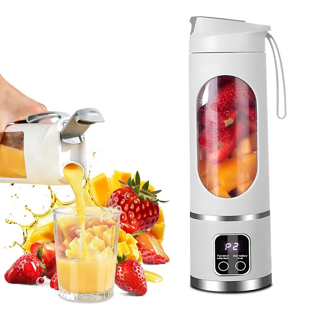 AIBISTAR Smoothie-Maker Kabelloser Smoothie-Maker, 450ml, USB-C, 3-in-1, tragbar, 50 W, 450 ml,3 Betriebsstufen,Ideal für unterwegs, Büro, Fitness & Reisen