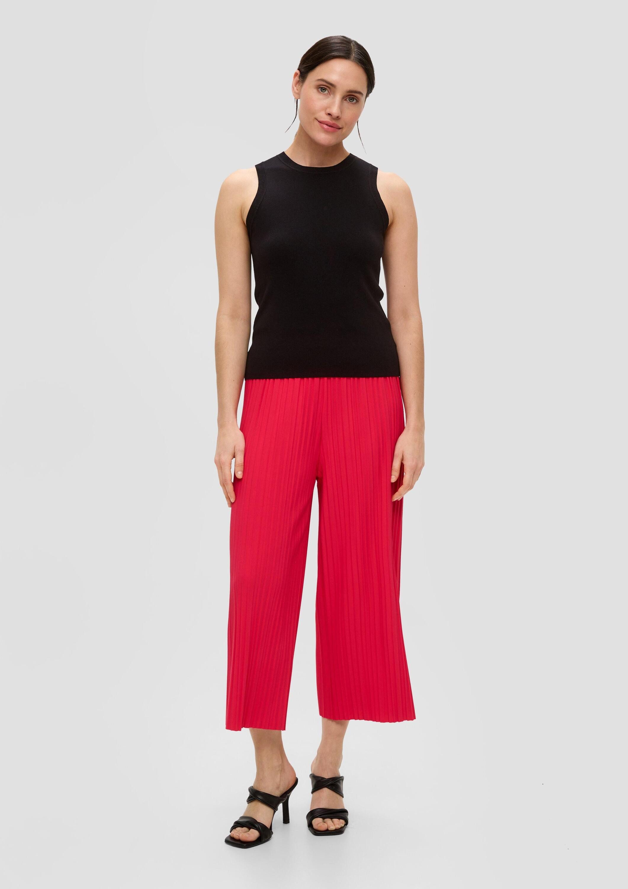 s.Oliver Culotte Hose Culotte mit Plisséefalten