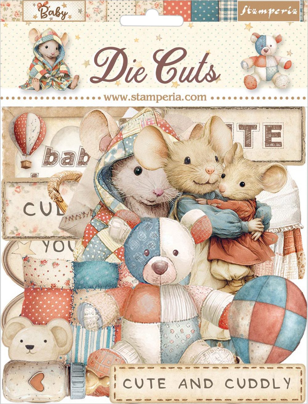 Stamperia Motivschablone Stanzmotive Baby, 47 Teile