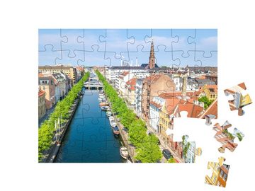 puzzleYOU Puzzle Skyline von Kopenhagen mit Nyhavn, Dänemark, 48 Puzzleteile, puzzleYOU-Kollektionen Kopenhagen