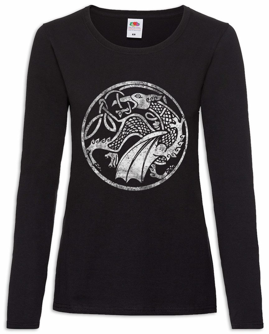 Urban Backwoods Langarmshirt Celtic Druid Damen Langarmshirt Kelten Knoten Keltisch Kreuz Cross (1-tlg) Runen Celts Religion Tattoo