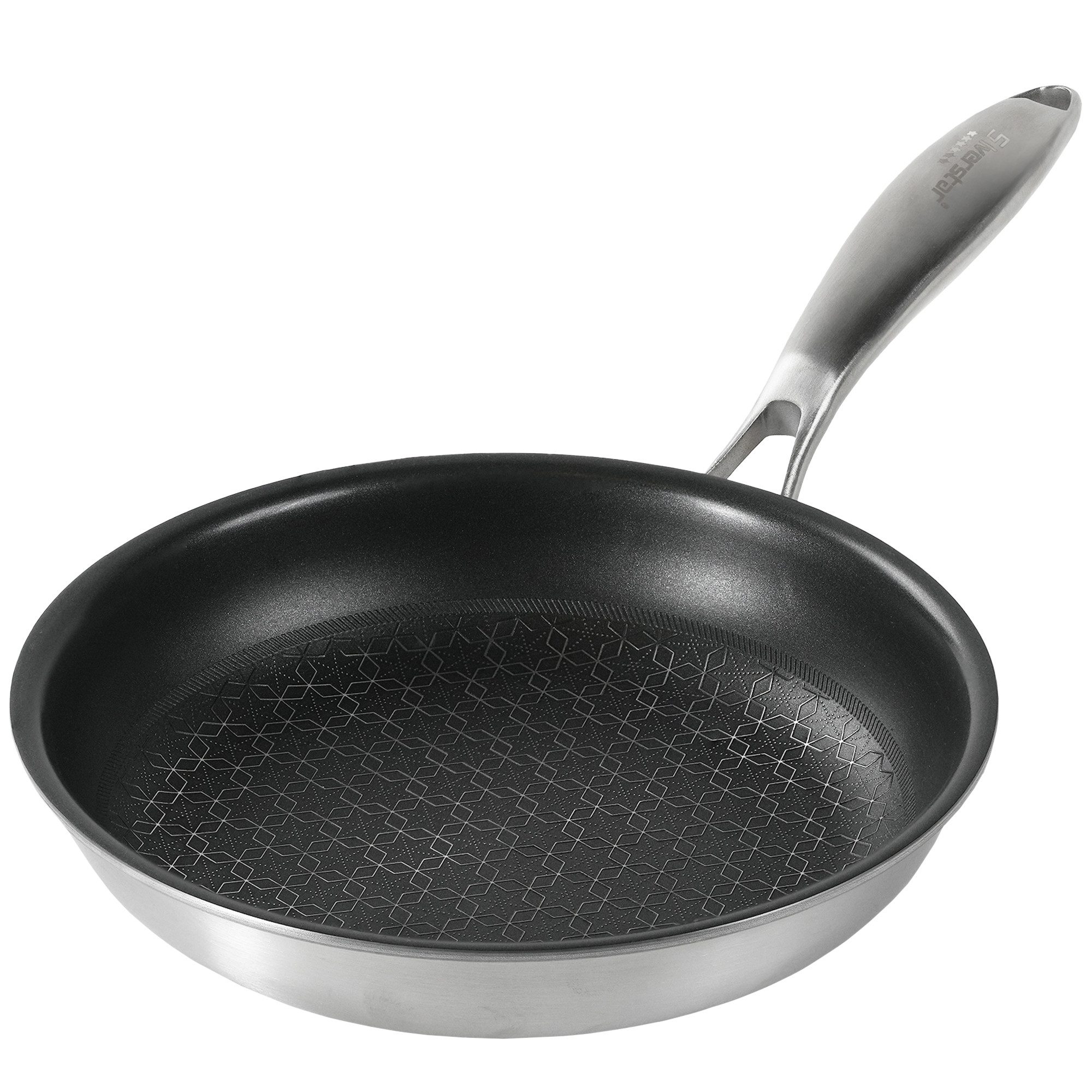 STONELINE Bratpfanne Silverstar® Edelstahlpfanne 20 cm mit Antihaftbeschichtung für, Aluminium, Edelstahl (1-tlg), Edelstahl, für scharfes Anbraten