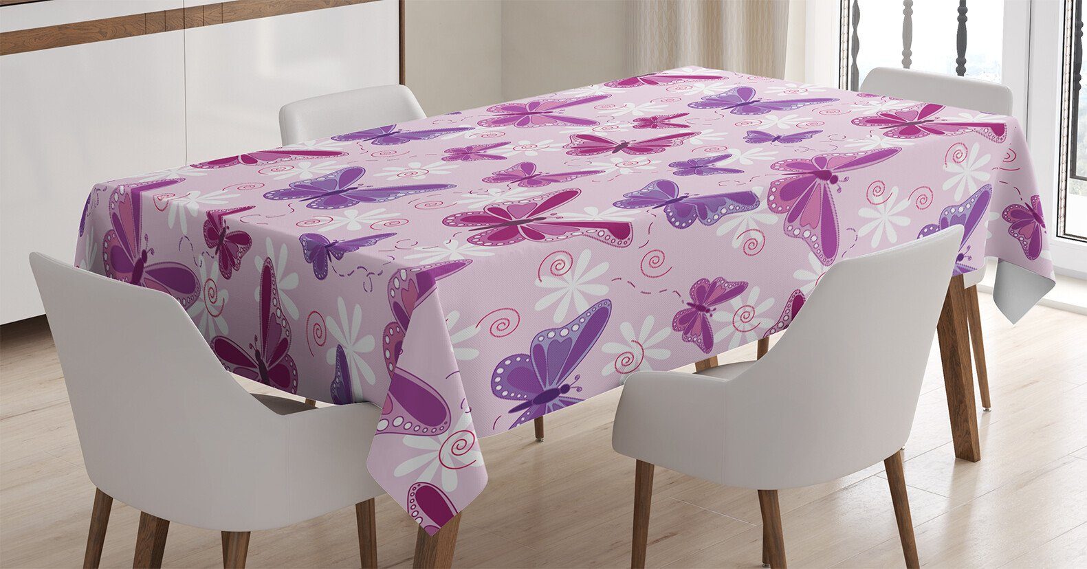 Farbfest Farben Abakuhaus Tischdecke Außen Hippie Waschbar Klare Bereich den Schmetterlinge Farben, geeignet Für Fairy