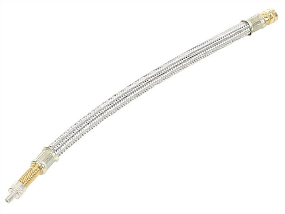 Carmotion Druckluftschlauch Reifenfüllverlängerung für LKW-Doppelrad, 250 mm, Metallgeflecht, Reifenfüllverlängerung für LKW-Doppelrad, 250 mm, Metallgeflecht