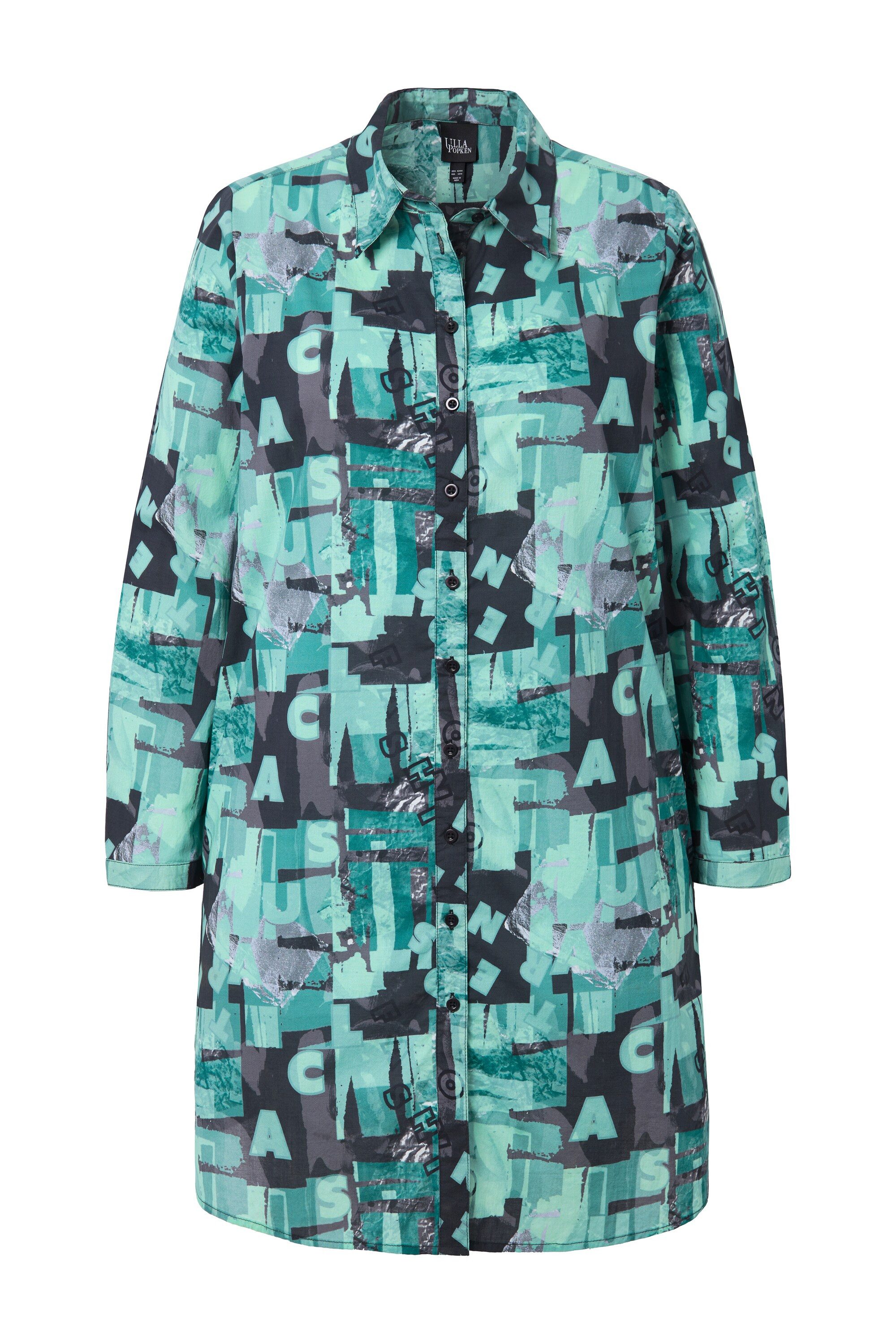 Ulla Popken Longbluse Longbluse A-Linie Hemdkragen günstig online kaufen