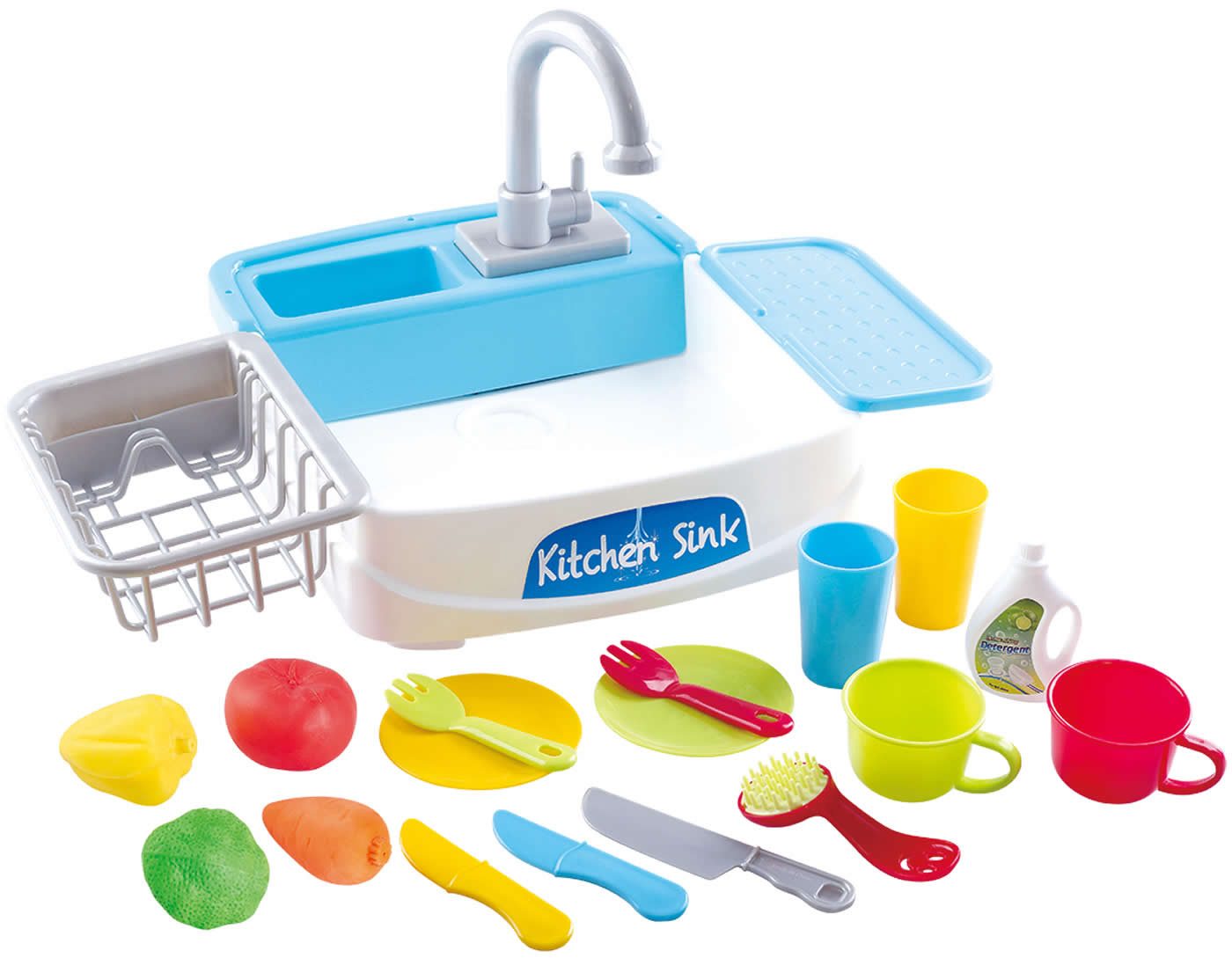 Play Kinder-Geschirrspüler Spülbecken 22-tlg Kinder Küchenspüle m. Wasser und Farbwechsel-Zubehör, (22-tlg)