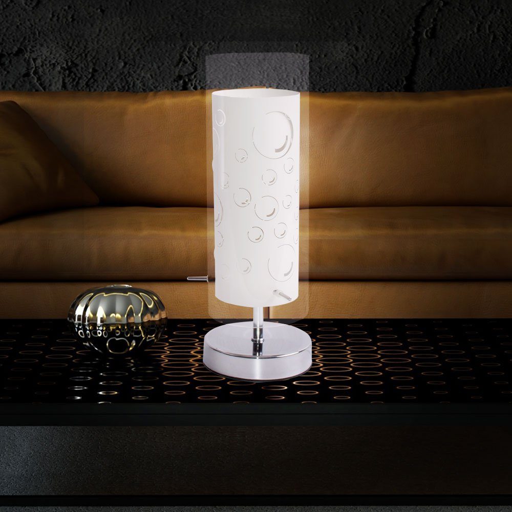 Brilliant LED Tischleuchte, Leuchtmittel H E14 1x Nachttisch Tischleuchte nicht Metall Glas Leselampe 34cm Tischlampe inklusive