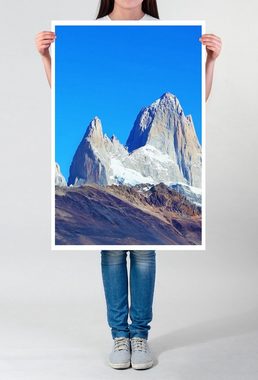 Sinus Art Poster Landschaftsfotografie 60x90cm Poster Berühmter Fitzroy bei strahlendem Wetter Argentinien