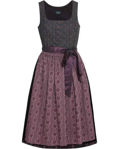 Luis Steindl Dirndl Midi Dirndl mit Streifen-Jacquard