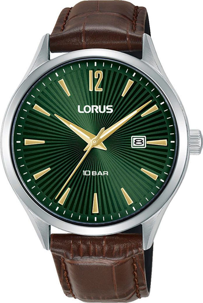 LORUS Quarzuhr RH995RX9, Armbanduhr, Herrenuhr, Lederarmband, analog, Tag