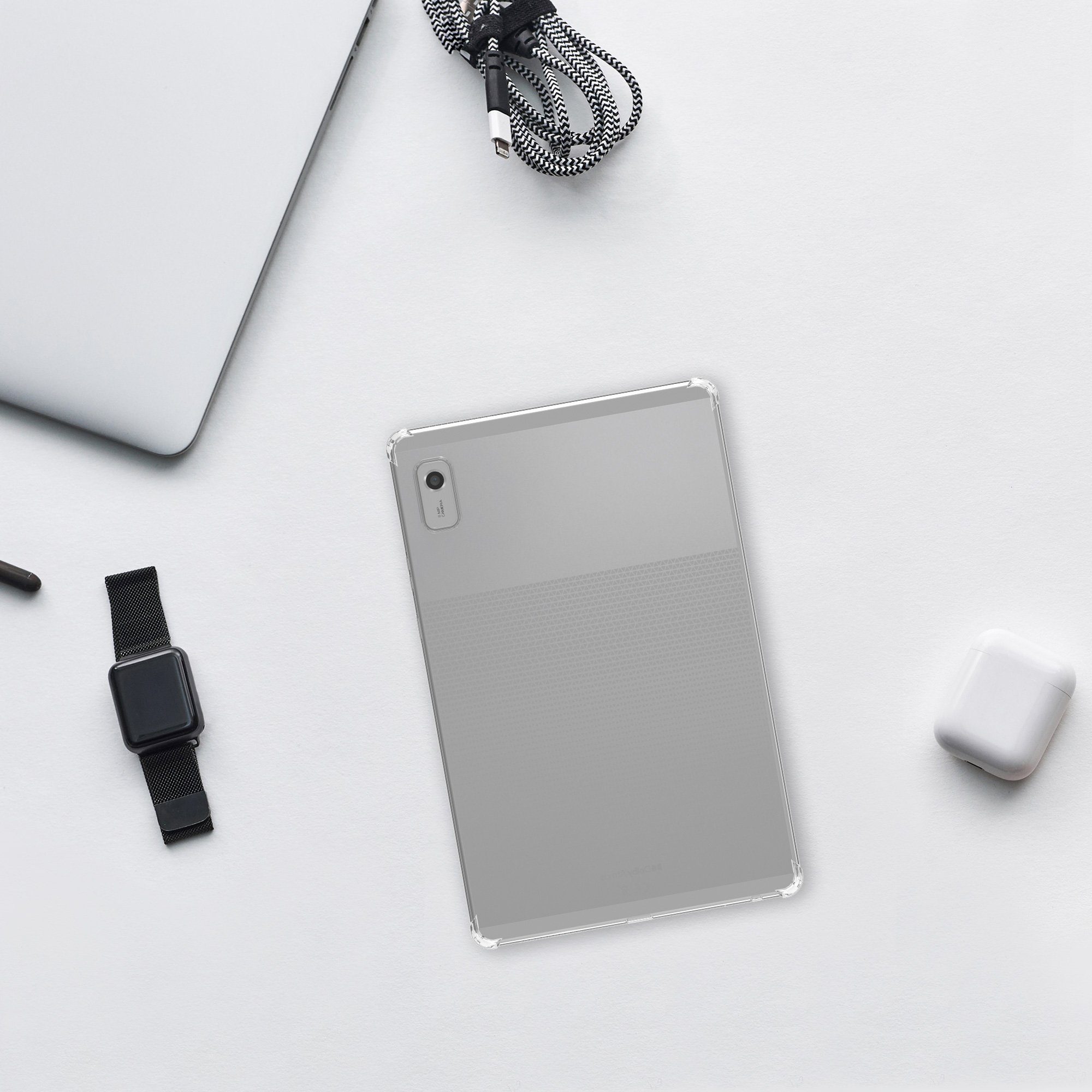 kwmobile Etui Hülle für Lenovo Smart Tab M9, Silikon Case transparent - Tablet Cover Tablethülle gummiert