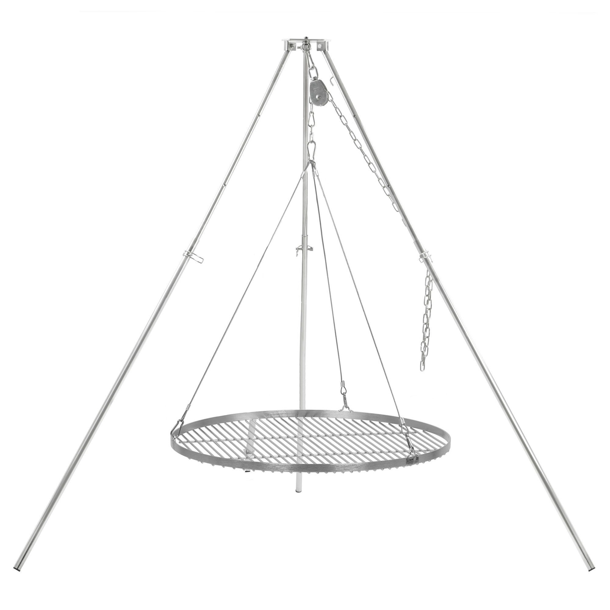 BBQ-Toro Schwenkgrill Dreibein Schwenkgrill mit Ø 70 cm Grillrost, Edelstahl, Einfache Reinigung