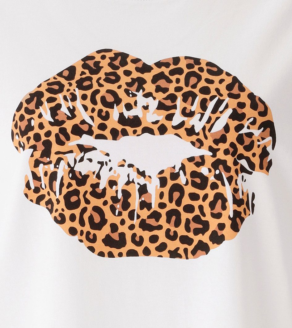Aniston CASUAL T-Shirt mit extravaganten Lippen im Animal-Print