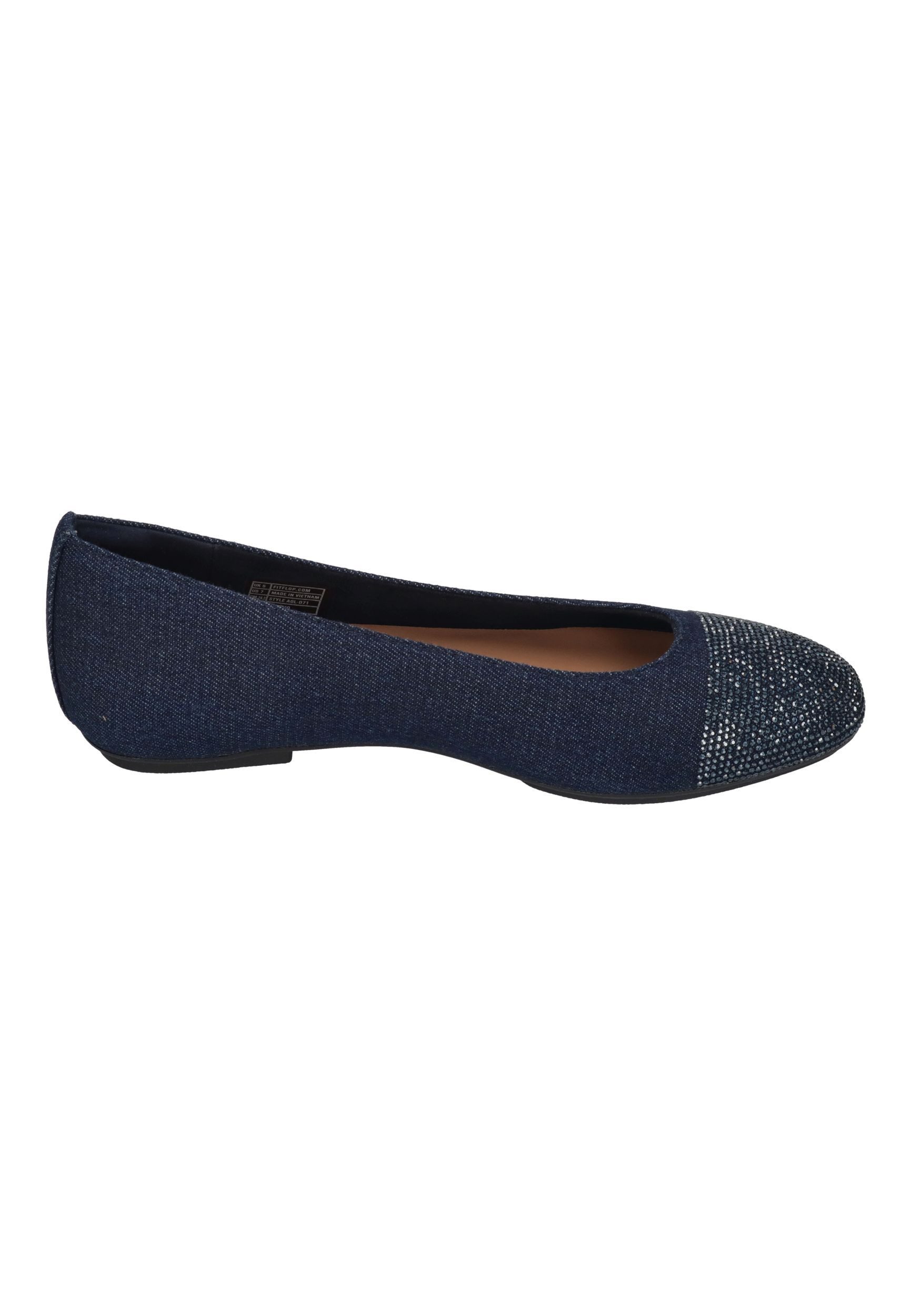 Fitflop DELICATO CRYSTAL CAP-TOE DENIM BALLET FLATS Ballerina Dark Denim – Bild 4 von 5