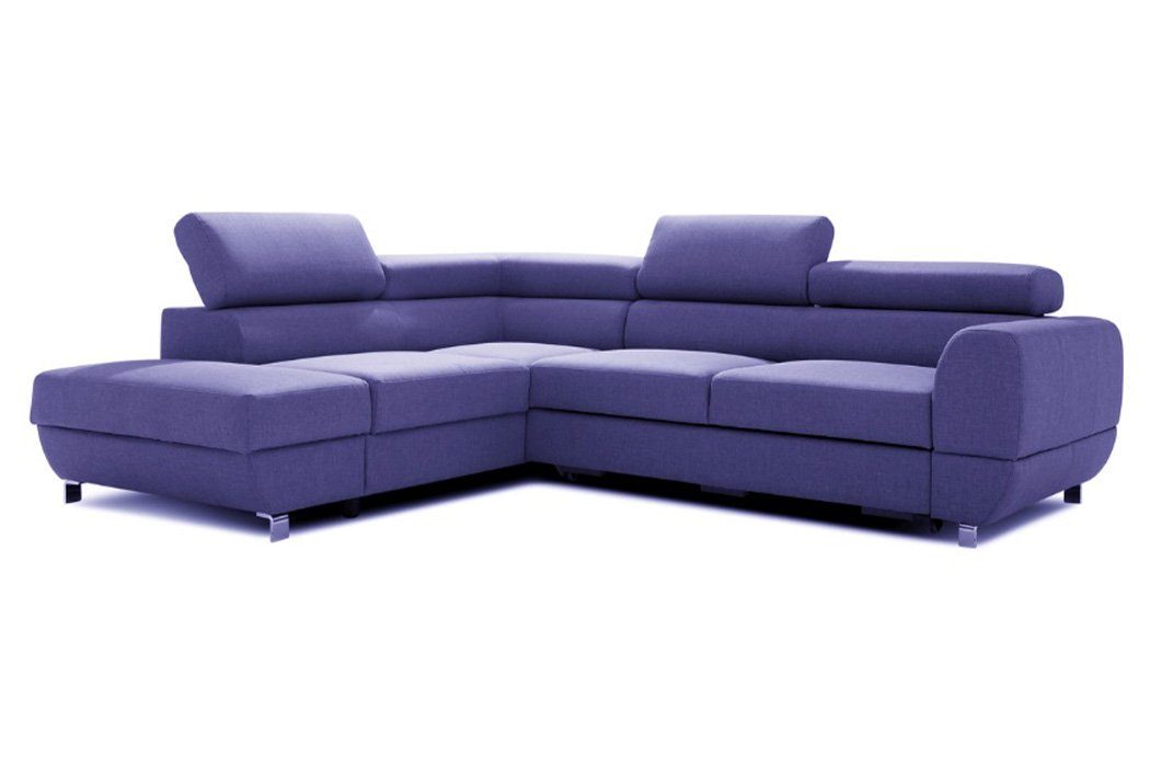 L-Form Polster Modern Stoff JVmoebel Blau Textil Couch Ecksofa, Design Sofa Ecksofa
