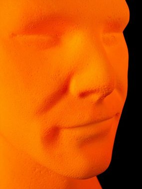 PSYWORK Dekofigur Schwarzlicht Deko Kopf "Glowhead" Orange, UV-aktiv, leuchtet unter Schwarzlicht
