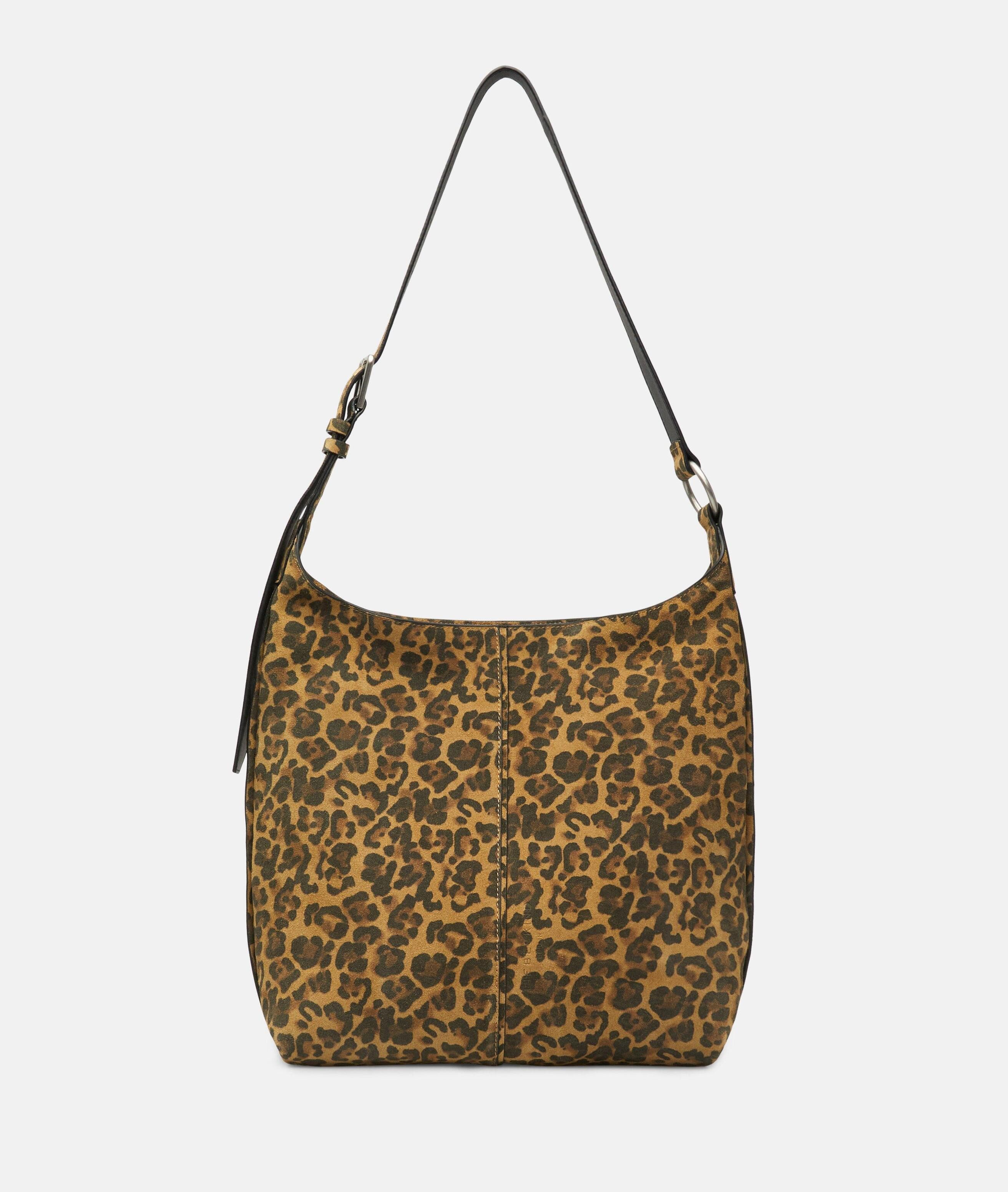 Liebeskind Berlin Schultertasche Leo Demi Hobo M, Geräumige Hobo-Bag mit Leo-Print