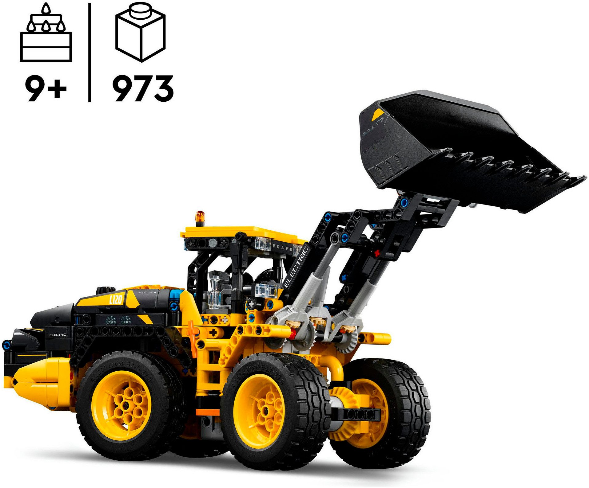 LEGO® Volvo L120 Electric Radlader (42209), LEGO Technic Konstruktionsspielsteine, (973 St), Made in Europe